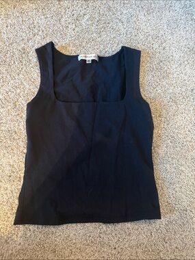 Madden Girl Black Square Neck Ribbed Tank